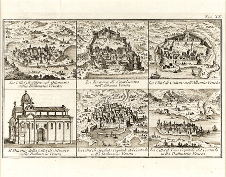 ALBRIZZI, GIAMBATISTA: VEDUTE VON OSOR, HERCEG NOVI, KOTOR, DER KATHEDRALE VON ŠIBENIK, SPLIT UND TROGIR 